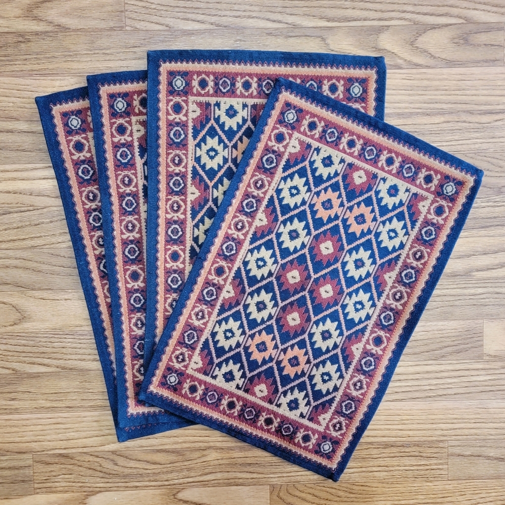 Set of 4 Aztec Design Placemats/Table Mats